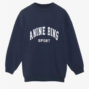 Anine Bing Tyler Sweatshirt Navy Sz Small BNWT